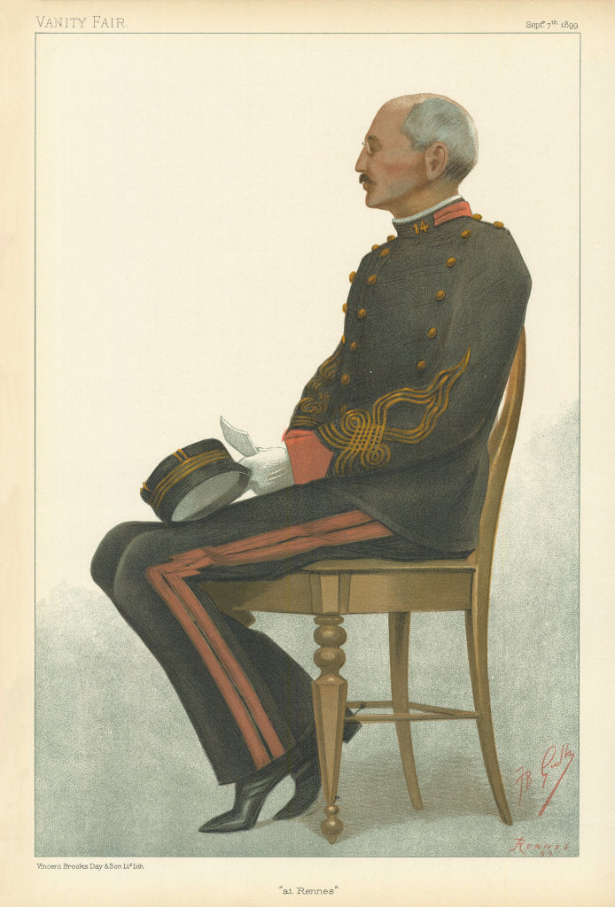VANITY FAIR SPY CARTOON Capt Alfred Dreyfus 'at Rennes'. Law. By JB GUTH 1899